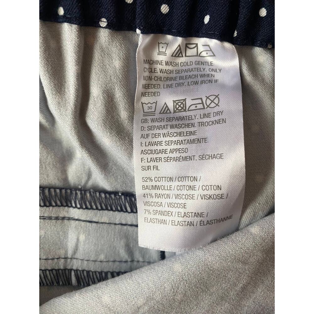 Isaac Mizrahi Live! Navy Blue White Dots 20W Pants Ankle Capri - Picture 6 of 9